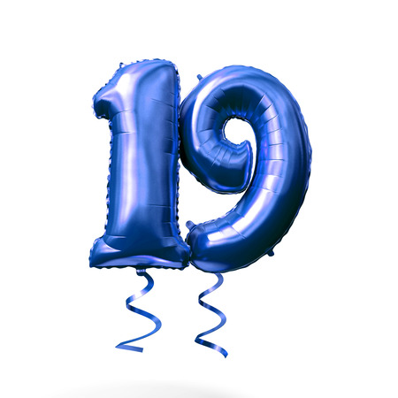 birthday number 19 blue
